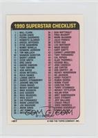 Checklist - Cards 1-67 (Rickey Henderson 7; Greg Briley 320)