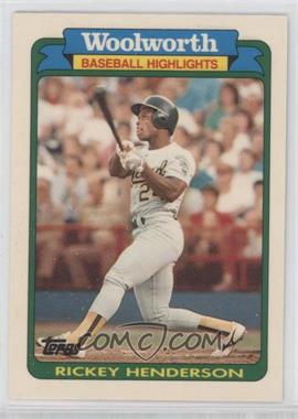 1990 Topps Woolworth Baseball Highlights - Woolworth (Box Set) [Base] #14 - Rickey Henderson