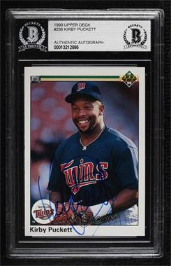 1990 Upper Deck - [Base] #236 - Kirby Puckett [BAS BGS Authentic]