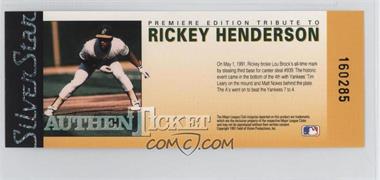 1991-92 Silver Star Holograms - AuthenTickets #_RIHE - Rickey Henderson