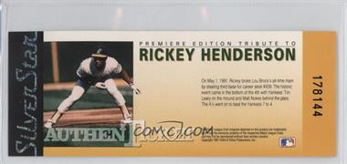 1991-92 Silver Star Holograms - AuthenTickets #_RIHE - Rickey Henderson