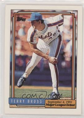 1991-92 Topps Major League Debut 1991 - Box Set [Base] #23 - Terry Bross