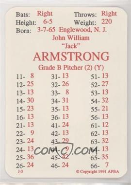 1991 APBA Baseball 1990 Season - [Base] #_JAAR - Jack Armstrong