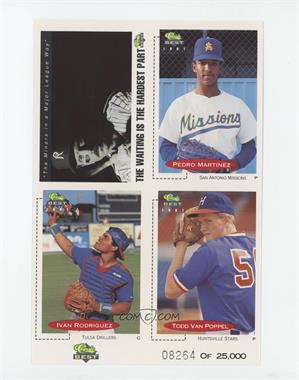 1991 Classic Best Minor League - Promo Sheet #SNRV - Mike Schmidt, Pedro Martinez, Ivan Rodriguez, Todd Van Poppel /25000