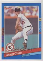 Gregg Olson (2 Yellow Stripes on Right Border)