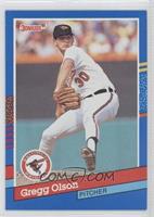 Gregg Olson (2 Yellow Stripes on Right Border)