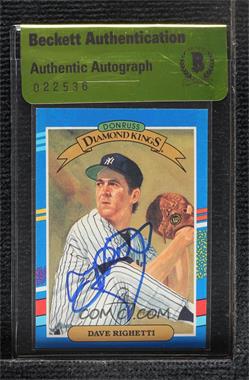 1991 Donruss - [Base] #21.1 - Diamond Kings - Dave Righetti (Has White Stripe on Right Border) [BAS Beckett Auth Sticker]