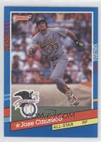 All-Stars - Jose Canseco (A's in Stat Line on Back)