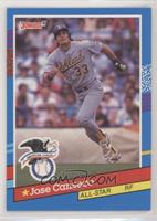 All-Stars - Jose Canseco (A's in Stat Line on Back)