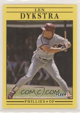 1991 Fleer - [Base] #395.1 - Lenny Dykstra ("Len" Back)