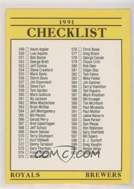 1991 Fleer - [Base] #719.1 - Checklist (More White Space on Back)