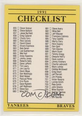 1991 Fleer - [Base] #720 - Checklist