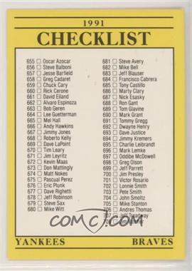 1991 Fleer - [Base] #720 - Checklist