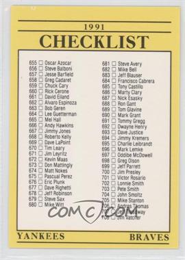 1991 Fleer - [Base] #720 - Checklist