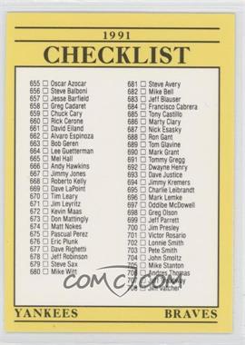 1991 Fleer - [Base] #720 - Checklist