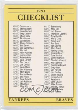 1991 Fleer - [Base] #720 - Checklist
