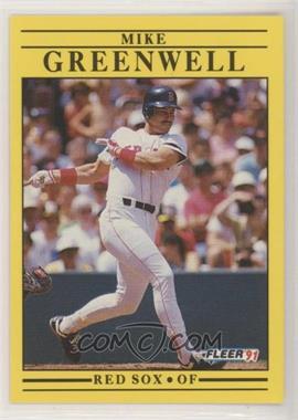 1991 Fleer - [Base] #96.1 - Mike Greenwell (Stat totals in white)