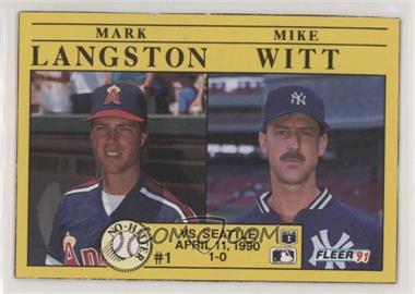 1991 Fleer - Box Bottoms #1 - Mark Langston, Mike Witt