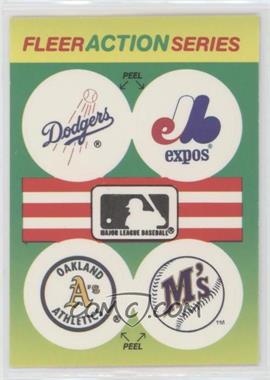 1991 Fleer - Team Logo Stickers #_LMOS - Los Angeles Dodgers, Montreal Expos, Oakland Athletics, Seattle Mariners [EX to NM]