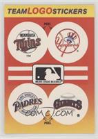 Minnesota Twins, New York Yankees, San Diego Padres, San Francisco Giants