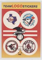 Texas Rangers, Toronto Blue Jays, Baltimore Orioles, Boston Red Sox