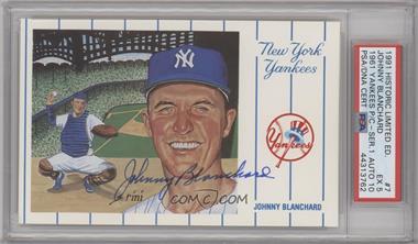 1991 Historic Limited Editions 1961 New York Yankees Postcards Series 1 - [Base] #7 - Johnny Blanchard [PSA Authentic PSA/DNA Cert]