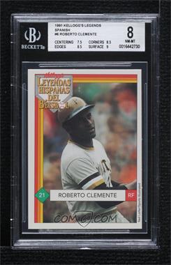 1991 Kellogg's Leyendas Hispanas del Beisbol - Food Issue [Base] #_ROCL - Roberto Clemente [BGS 8 NM‑MT]