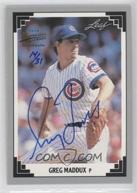 1991 Leaf - [Base] - 2014 Leaf Memories Buyback Gold Autographs #127 - Greg Maddux /31