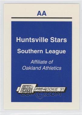 1991 Line Drive Pre-Rookie - AA Team Checklists #HUNT - Huntsville Stars