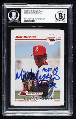 1991 Line Drive Pre-Rookie - AAA #462 - Mike Mussina [BAS Authentic]