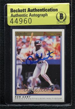 1991 O-Pee-Chee Premier - [Base] #49 - Ron Gant [BAS Authentic]