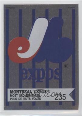 1991 Panini Top 15 Album Stickers - [Base] #121.2 - Montreal Expos Team (Top 5 Contest Back)