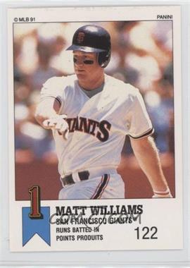 1991 Panini Top 15 Album Stickers - [Base] #17 - Matt Williams