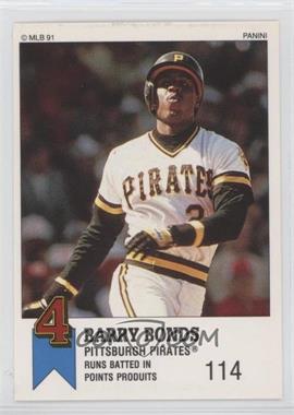 1991 Panini Top 15 Album Stickers - [Base] #20 - Barry Bonds