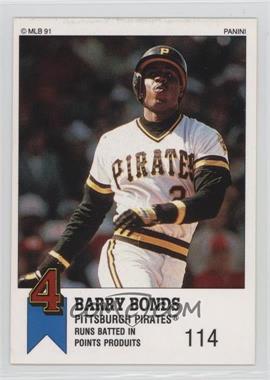 1991 Panini Top 15 Album Stickers - [Base] #20 - Barry Bonds