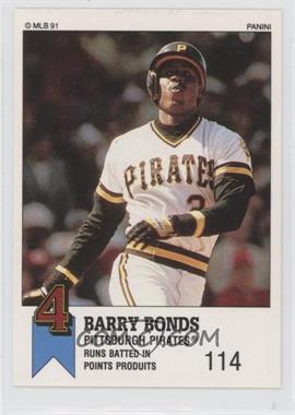 1991 Panini Top 15 Album Stickers - [Base] #20 - Barry Bonds