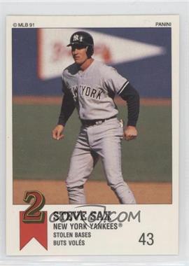 1991 Panini Top 15 Album Stickers - [Base] #46 - Steve Sax