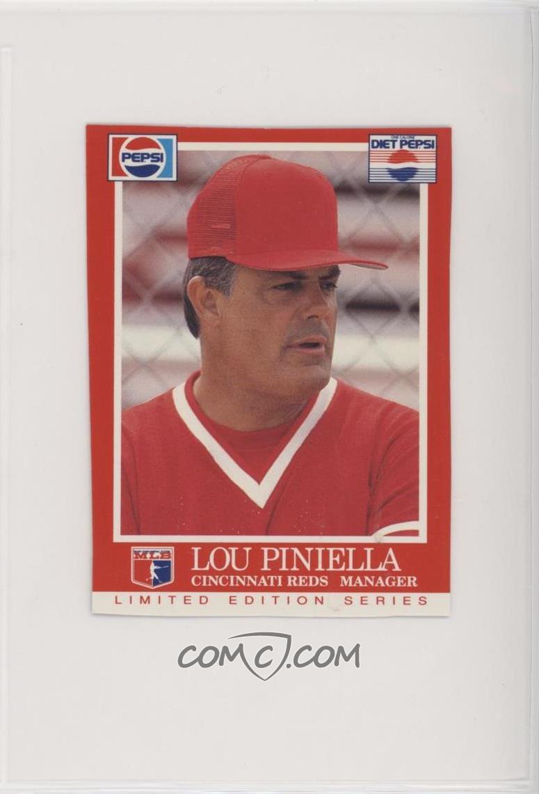 1991 Pepsi Cincinnati Reds Food Issue Base Lopi Lou Piniella