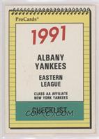 Team Checklist - Albany Yankees [EX to NM]
