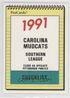 Team Checklist - Carolina Mudcats