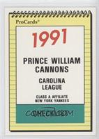 Team Checklist - Prince William Cannons