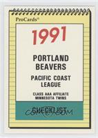 Team Checklist - Portland Beavers