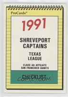 Team Checklist - Shreveport Captains