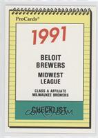 Team Checklist - Beloit Brewers