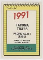 Team Checklist - Tacoma Tigers