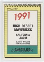 Team Checklist - High Desert Mavericks