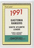 Team Checklist - Gastonia Rangers