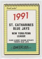 Team Checklist - St. Catharines Blue Jays