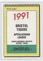 Team Checklist - Bristol Tigers