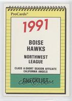 Team Checklist - Boise Hawks